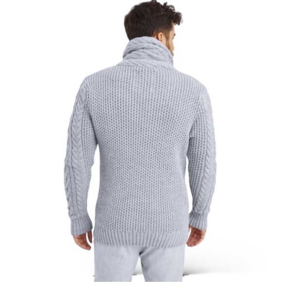 Leif Nelson Knitted Turtleneck Jacket - Winter Cardigan Sweaters Size M - Picture 6 of 14